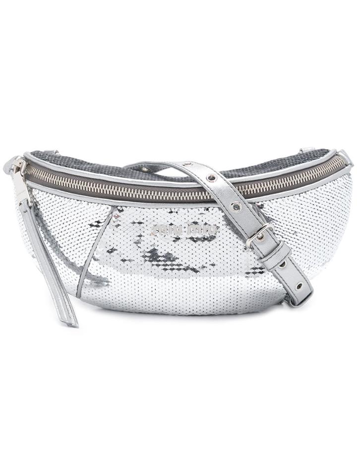 Miu Miu Paillettes Belt Bag - Metallic
