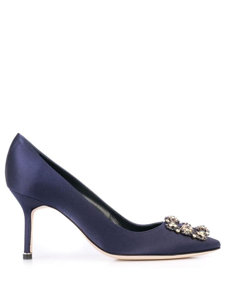 Manolo Blahnik Jewel Buckle Pumps - Blue