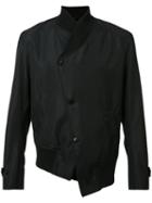 Ann Demeulemeester Grise Asymmetric Bomber Jacket, Men's, Size: Small, Black, Cotton/nylon
