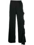 Loewe Twisted Wide-leg Trousers - Black