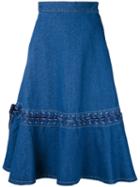 G.v.g.v. Denim Lace-up Skirt, Women's, Size: 34, Blue, Cotton
