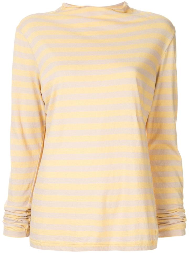 Bassike Raised Neck Ong Sleeve T-shirt - Yellow