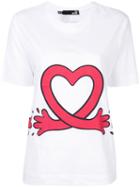 Love Moschino - Heart T-shirt - Women - Cotton - 38, White, Cotton