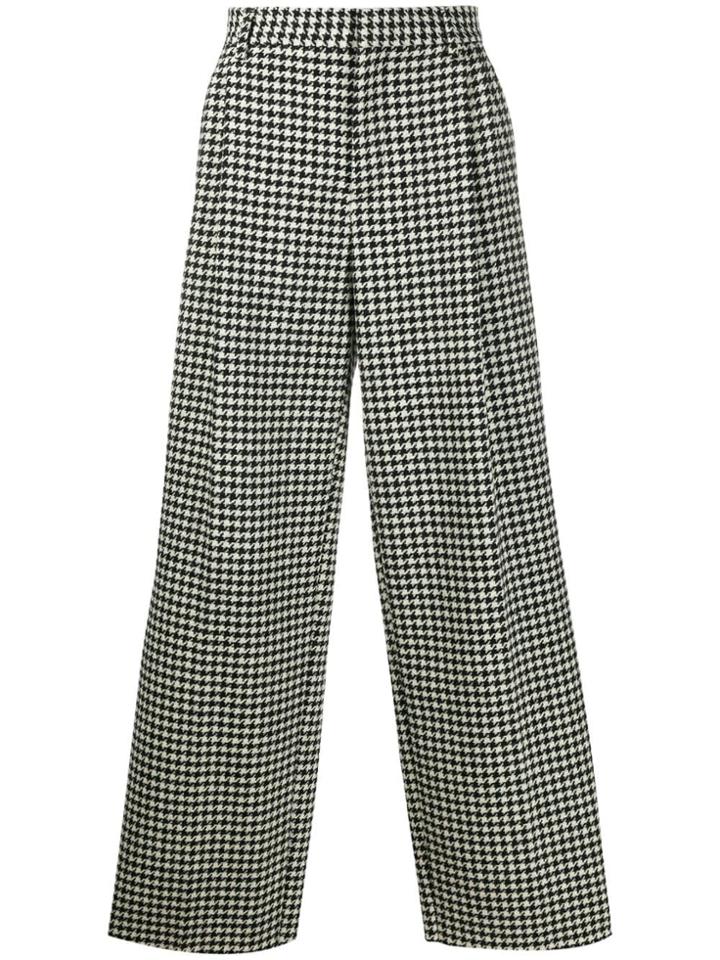 Loewe Houndstooth Wide-leg Trousers - Black