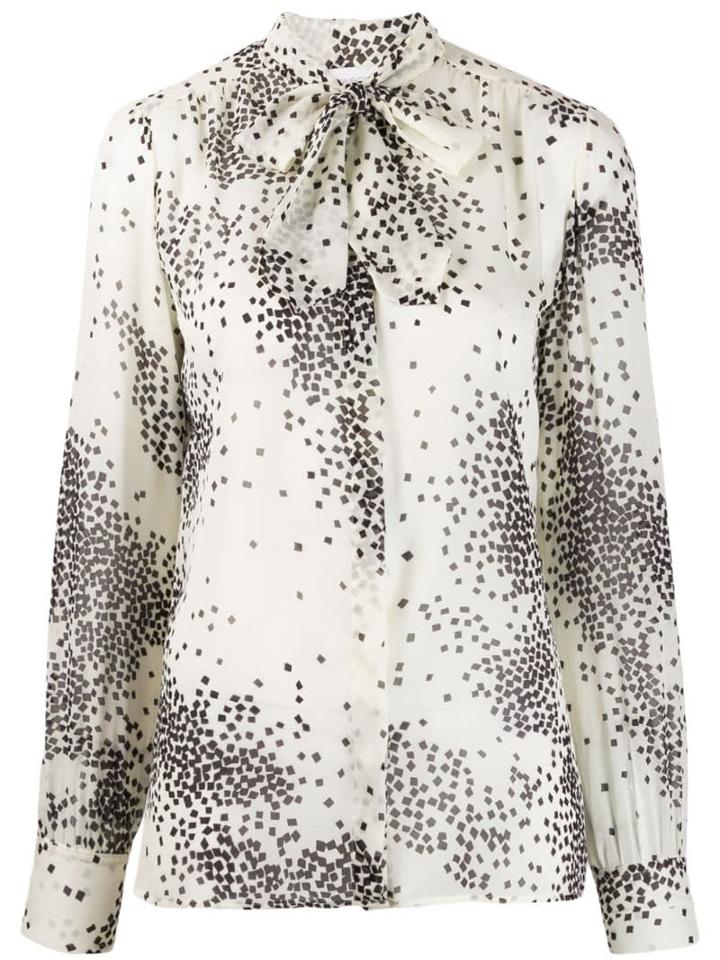 Giambattista Valli Graphic Squares Blouse - White