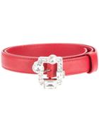 Prada Embellished Buckle Belt - Red