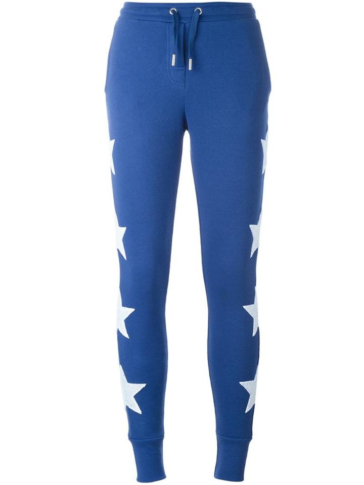Zoe Karssen Patched Stars Track Pants, Women's, Size: Small, Blue, Cotton/polyester