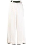 8pm Contrast Wide Leg Trousers - Pink