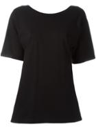 Mm6 Maison Margiela Open Back T-shirt, Women's, Size: M, Black, Cotton/cupro/modal