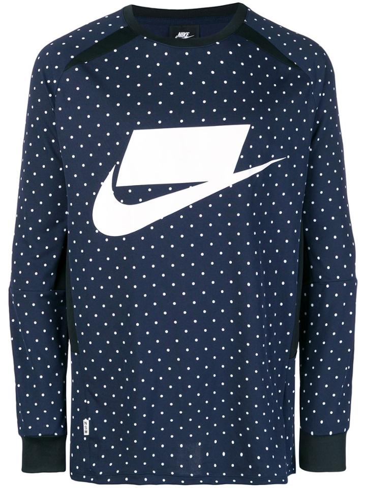Nike Polka Dot Print Sweatshirt - Blue
