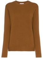 Alexandra Golovanoff Regular Fit Round Neck Cashmere Jumper - Brown