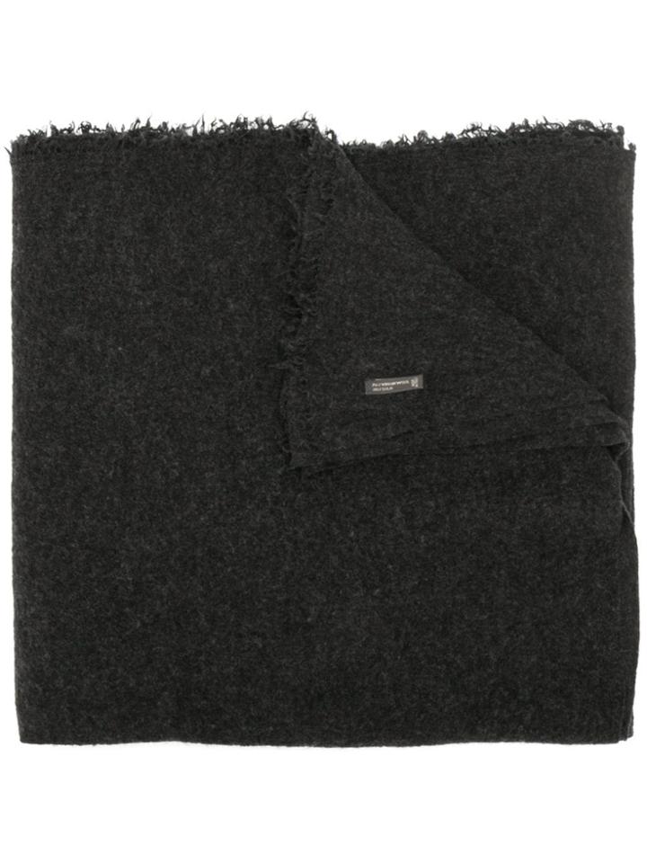 Monni 23 Frayed Knitted Scarf - Grey