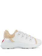 Love Moschino Faux Shearling Trim Sneakers - White