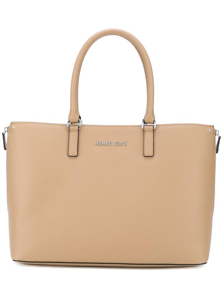 Armani Jeans - Top Handles Tote - Women - Polyurethane - One Size, Brown, Polyurethane