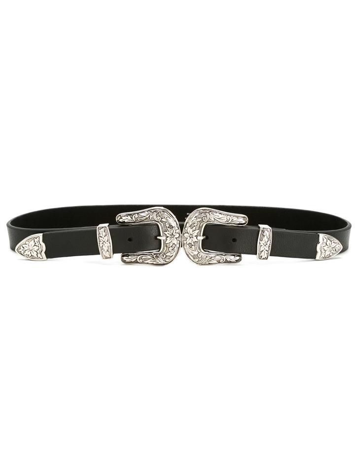 B-low The Belt - Double Buckle Belt - Women - Leather/metal (other) - M, Black, Leather/metal (other)