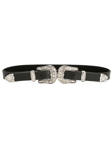 B-low The Belt - Double Buckle Belt - Women - Leather/metal (other) - M, Black, Leather/metal (other)