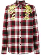 Sold Out Frvr Rose Print Plaid Shirt - Red