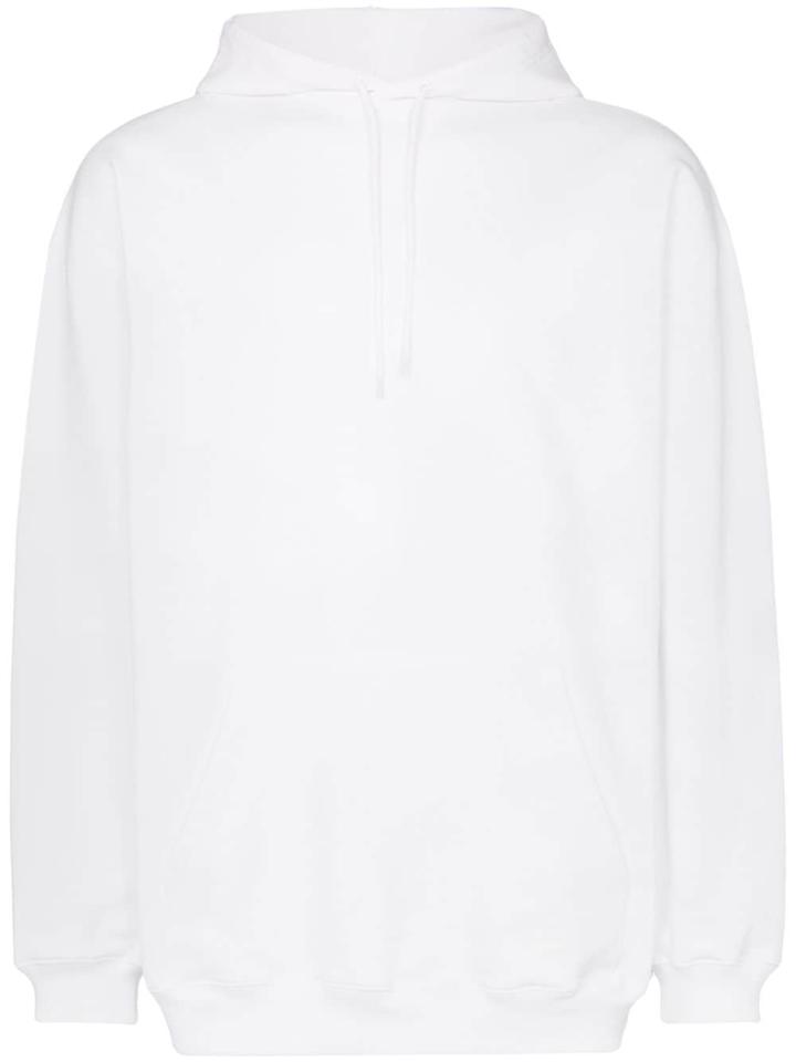 Balenciaga Logo Print Oversized Hooded Jumper - White