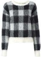 Designers Remix 'fundy' Checked Jumper, Women's, Size: Small, Black, Nylon/mohair/wool
