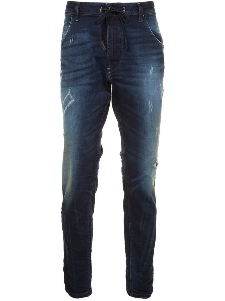Diesel 'krooley' Drawstring Jeans, Men's, Size: 36, Blue, Cotton