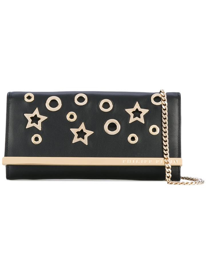Star Crossbody Clutch - Women - Leather/metallic Fibre - One Size, Black, Leather/metallic Fibre, Philipp Plein