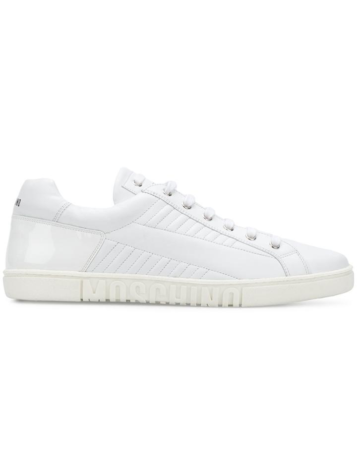 Moschino Quilted Low Top Sneakers - White