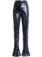 Halpern High Waist Sequin Flared Trousers - Black