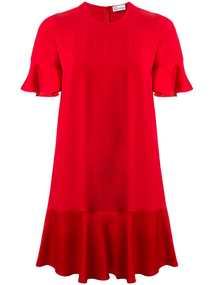 Red Valentino Ruffle Trim T-shirt Dress