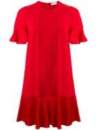 Red Valentino Ruffle Trim T-shirt Dress