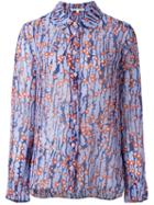 Carven Semi Sheer Shirt, Women's, Size: 40, Pink/purple, Polyester