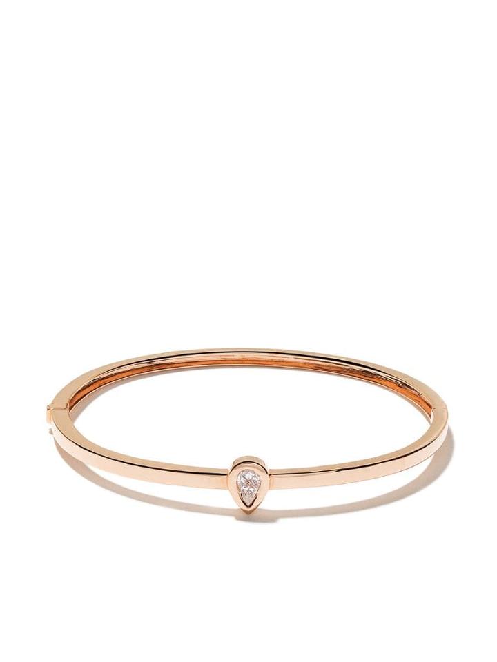 As29 18kt Rose Gold Calvet Pear Illusion Diamond Bangle