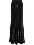 Ashish Sequinned Maxi Skirt - Black