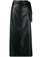 Nanushka Side Knot Midi Skirt - Black