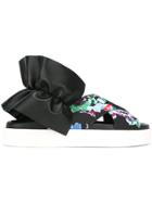 Msgm Sling-back Flat Sandals - Black