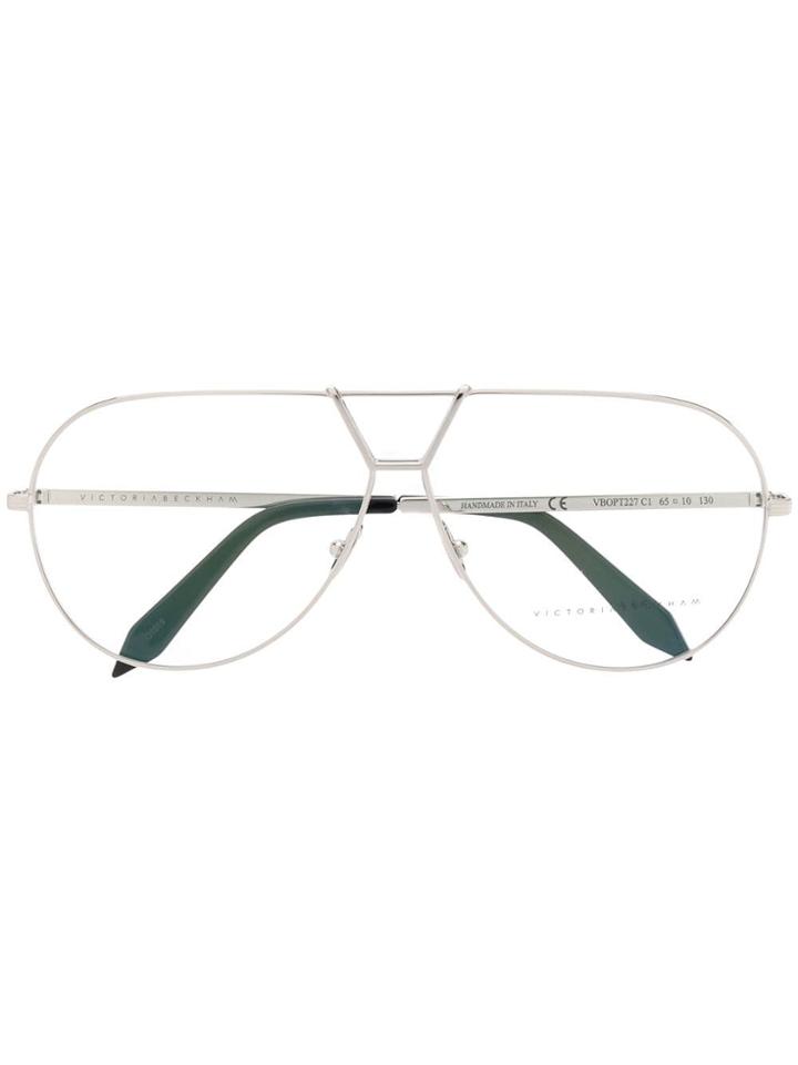 Victoria Beckham Aviator Style Optical Glasses - Silver