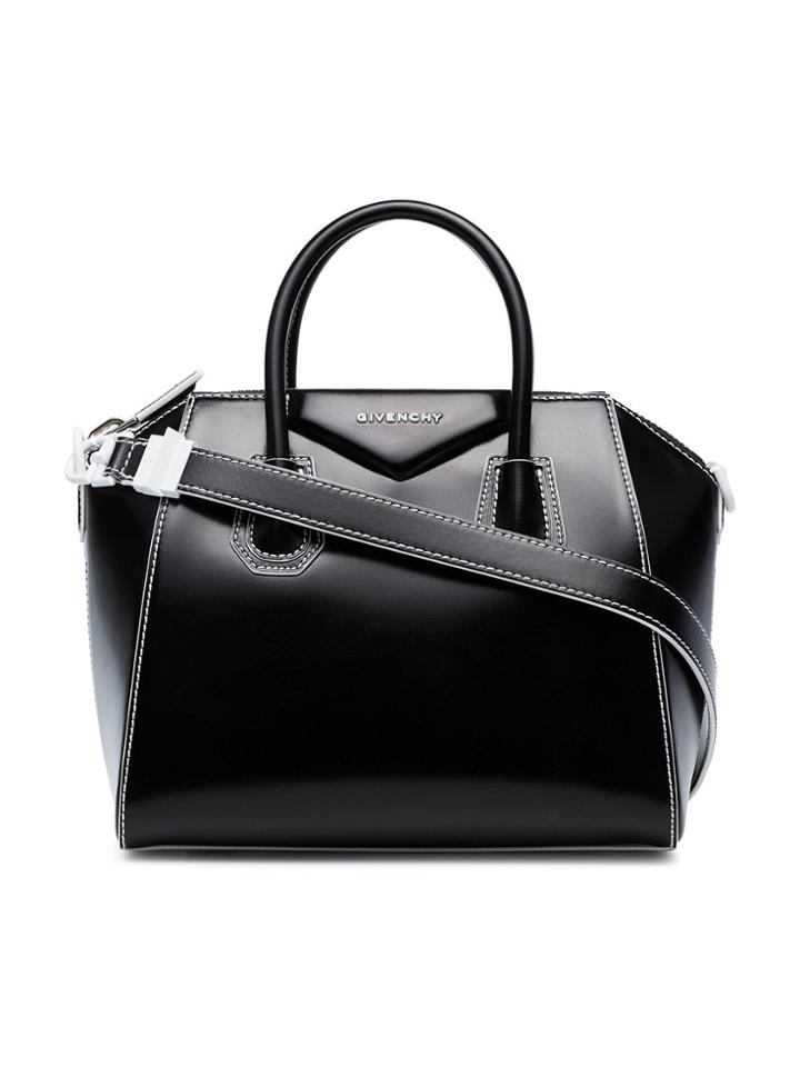 Givenchy Black And White Small Antigona Leather Tote