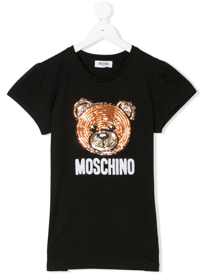 Moschino Kids Teen Embellished Bear T-shirt - Black