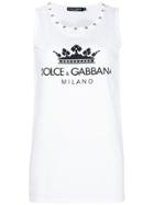 Dolce & Gabbana Logo Printed Tank Top - White