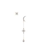 Federica Tosi Moon And Star Asymmetric Earrings - Metallic
