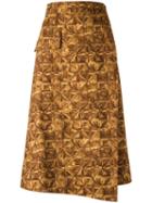 Andrea Marques All-over Print Skirt, Women's, Size: 38, Brown, Cotton/spandex/elastane
