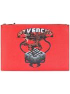 Givenchy Saggitarius Print Faux Leather Pouch - Red