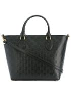 Gucci Gucci Signature Tote Bag, Women's, Black, Leather/microfibre