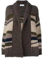 Closed Striped Cardigan, Women's, Size: Small, Brown, Wool/alpaca