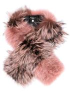 Fendi - Fox And Lamb Fur Stole - Women - Calf Leather/fox Fur/python Skin/lamb Fur - One Size, Pink/purple, Calf Leather/fox Fur/python Skin/lamb Fur