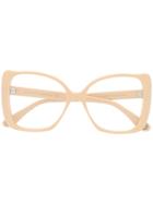 Gucci Eyewear Oversized Cat-eye Frame Glasses - Neutrals
