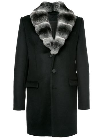 Yves Salomon Homme Fur Lapel Coat - Black