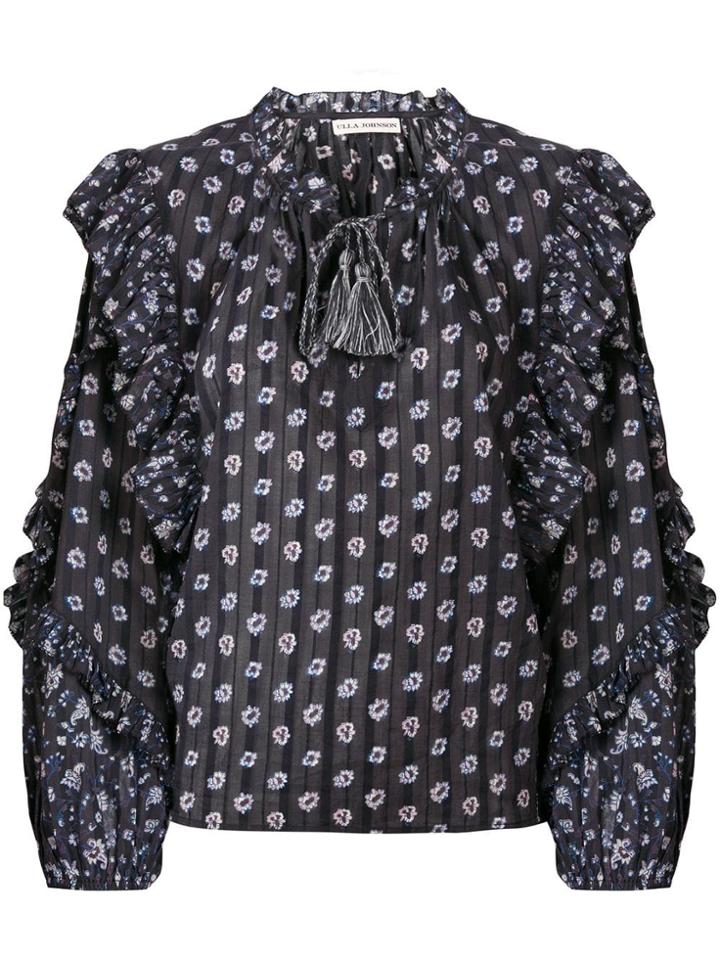 Ulla Johnson Floral Frill Top - Blue