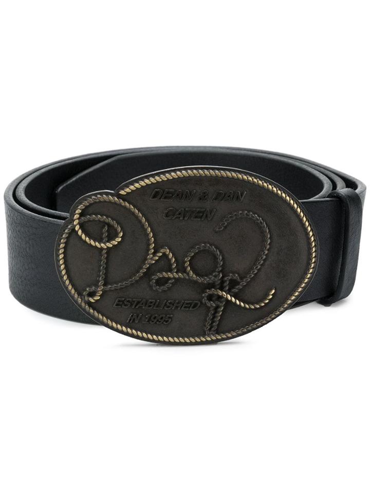 Dsquared2 Twisted Logo Buckle Belt - Black