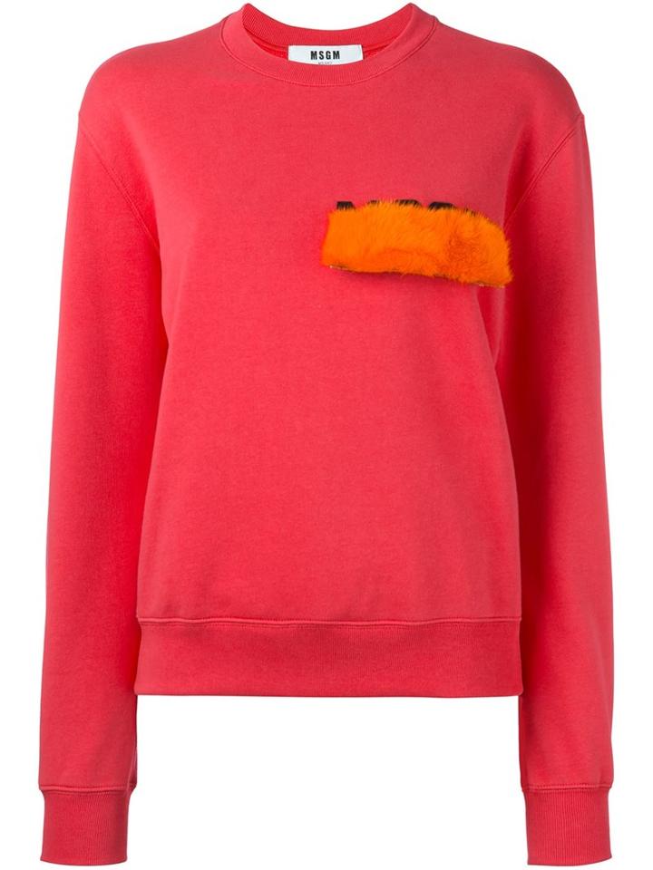 Msgm Fur-patch Sweatshirt