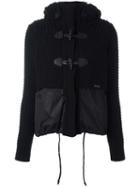 Bark Fur Hood Jacket, Women's, Size: Medium, Black, Polyamide/wool